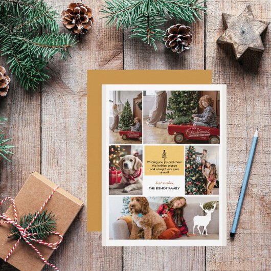 フォトコラージュMerry Christmasのグリーティング5枚 シーズンカード