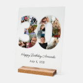 フォトコラージュNumber 30 - 30th Birthday アクリルサイン (傾斜)