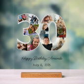 フォトコラージュNumber 30 - 30th Birthday アクリルサイン (ニュートラル)