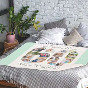 フォトコラージュNumber 60シェイプミント60誕生日 シェルパブランケット