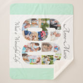 フォトコラージュNumber 60シェイプミント60誕生日 シェルパブランケット (正面)