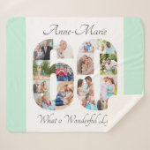 フォトコラージュNumber 60シェイプミント60誕生日 シェルパブランケット (正面(横))