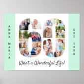 フォトコラージュNumber 60シェイプミント60誕生日 ポスター (正面)