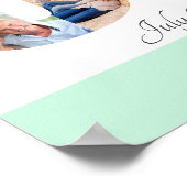 フォトコラージュNumber 60 Mintホワイト60誕生日 ポスター (角)