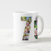 フォトコラージュNumber 70 - 70誕生日 ジャンボコーヒーマグカップ (正面右)