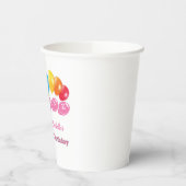 フォトコラージュNumber One Girl's Name 1st Birthday 紙コップ (左)