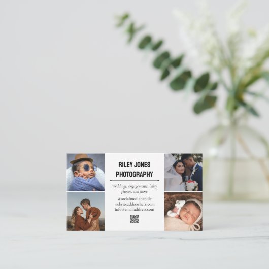 フォトコラージュQRコードプロフェッショナル写真家 名刺 (スタンド正面)