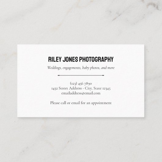 フォトコラージュQRコードプロフェッショナル写真家 名刺 (裏面)