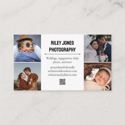 フォトコラージュQRコードプロフェッショナル写真家 名刺 (正面)