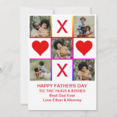フォトコラージュTic Tac Toe Hugsキスファーザーズカード 招待状 (正面)