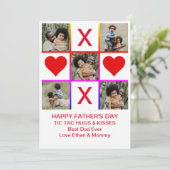 フォトコラージュTic Tac Toe Hugsキスファーザーズカード 招待状 (スタンド正面)