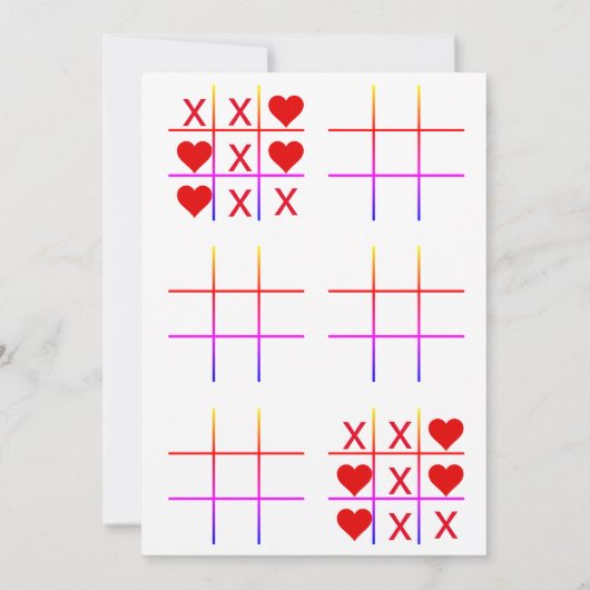 フォトコラージュTic Tac Toe Hugsキスファーザーズカード 招待状 (裏面)