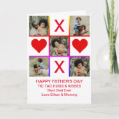 フォトコラージュTic Tac Toe Hugsキスファーザーデー カード (正面)