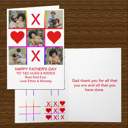 フォトコラージュTic Tac Toe Hugsキスファーザーデー カード