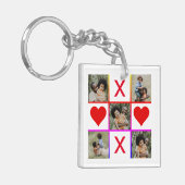 フォトコラージュTic Tac Toe Hugsキスファーザーデー キーホルダー (正面左)
