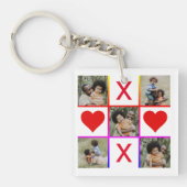 フォトコラージュTic Tac Toe Hugsキスファーザーデー キーホルダー (正面)