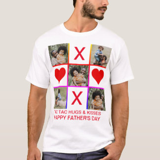 フォトコラージュTic Tac Toe Hugsキスファーザーデー Tシャツ