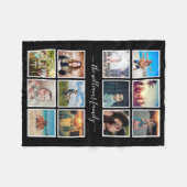 フォトコラージョカスタムンの思い出を黒で作成 フリースブランケット (正面(横))