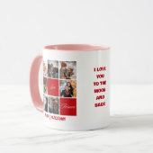 フォトコラージョパーソナライズされたンのメッセージと名前の変更 マグカップ (正面左)