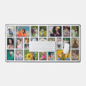 フォトコラージョモダンン白パーソナライズされた25枚 デスクマット (キーボード&マウス)