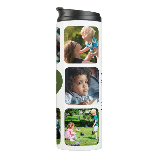 フォトコラージラブユーパパ文字 パーソナライズされた タンブラー (回転右)