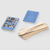 フォトコラージングブルー結婚式 プログラム ハンドファン (組立なし)