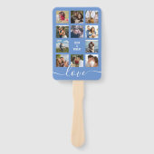 フォトコラージングブルー結婚式 プログラム ハンドファン (正面)