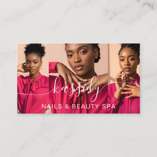 フォトコラージースクリプト書道モノグラムQRコード 名刺 (正面)