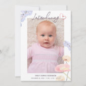 フォトコラージ生まれたばかりのエレガント誕生の紹介 案内状 (正面)