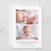 フォトコラージ生まれたばかりのエレガント誕生の紹介 案内状 (裏面)