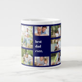 フォトコラー最高のジュパパエバネービーブルーアンドホワイト ジャンボコーヒーマグカップ (正面)