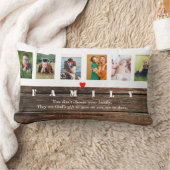 フォトコラ素朴ージュカスタムファミリー写真ラブ ランバークッション (ブランケット)