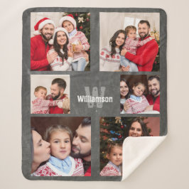 フォトコラ素朴ージュモノグラムチャルモダンクボード シェルパブランケット