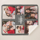 フォトコラ素朴ージュモノグラムチャルモダンクボード シェルパブランケット (正面(横))