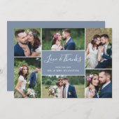 フォトコラ結婚ージュの感謝の気持ち|ダスティ サンキューカード (正面/裏面)