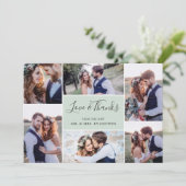フォトコラ結婚ージュの感謝の気持ち|ミント サンキューカード (スタンド正面)