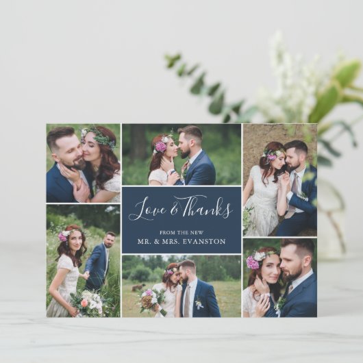 フォトコラ結婚ージュの感謝の気持ち|海軍 サンキューカード (スタンド正面)