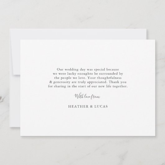 フォトコラ結婚ージュの感謝の気持ち|海軍 サンキューカード (裏面)