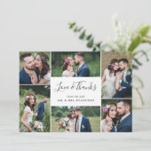 フォトコラ結婚ージュの感謝の気持ち|白 サンキューカード (スタンド正面)