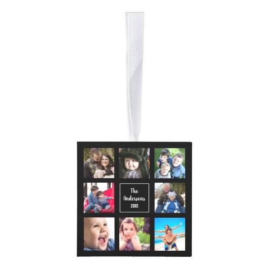 フォトコレお気に入りのージを白黒で追加 キューブオーナメント (右)