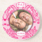 フォトコースターの日付とイニシャル コースター (正面)