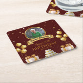 フォトコースター70誕生日 スクエアペーパーコースター (アングル)