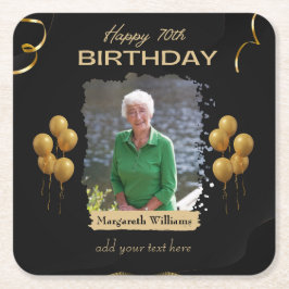 フォトコースター70誕生日 スクエアペーパーコースター