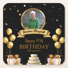 フォトコースター70誕生日 スクエアペーパーコースター