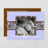 フォトコーヒーと薄紫の保存日 案内ポストカード (正面/裏面)