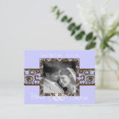 フォトコーヒーと薄紫の保存日 案内ポストカード (スタンド正面)