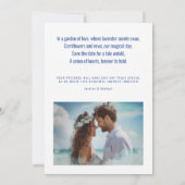 💍フォトコーンフラワーとラベンダーブリス付き 招待状 (裏面)