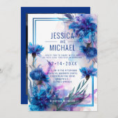 💍フォトコーンフラワーとラベンダーブリス付き 招待状 (正面/裏面)