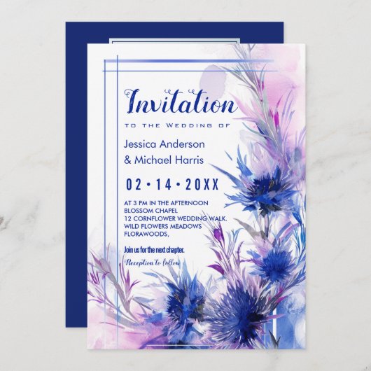 フォトコーンフラワーReverieで 招待状 (正面/裏面)