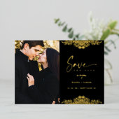 フォトゴエレガントンデリーフェイクレース結婚ズ 箔招待状 (立ち正面)